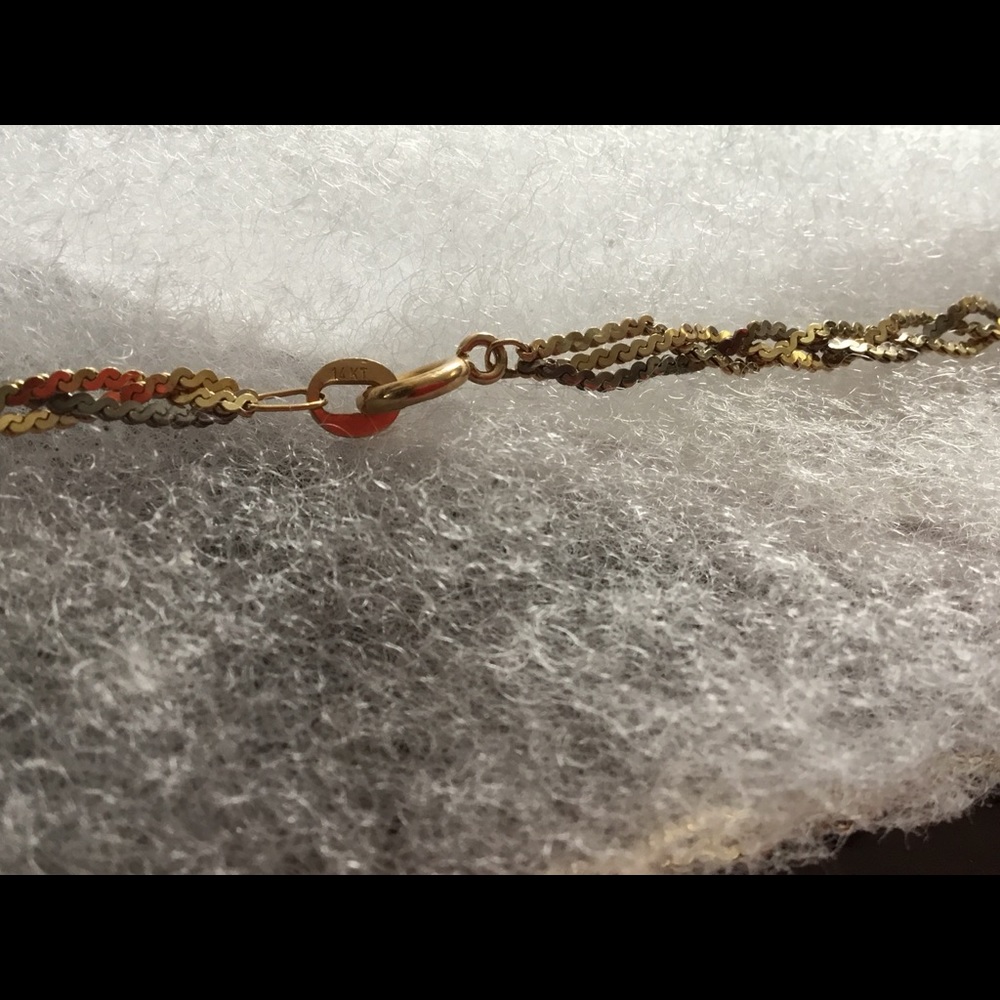 SOLD—14 Karat Necklace with I Love You Pendant - Picture 3 of 6